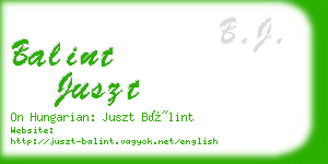 balint juszt business card